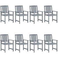 Berkfield Home Garden Chairs 8 pcs Solid Acacia Wood Grey