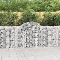 Berkfield Home Arched Gabion Baskets 6 pcs 200x30x100/120 cm Galvanised Iron in Silver