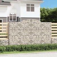 Berkfield Home Arched Gabion Basket 300x50x180/200 cm Galvanised Iron in Silver