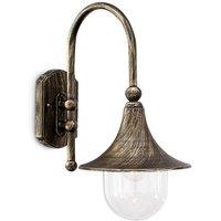 Netlighting Cima 1 Light Outdoor Dome Wall Light Brass IP43 E27 in Yellow