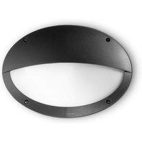 Netlighting Maddi 1 Light Half Diffuser Outdoor Flush Wall Light Black IP66 E27