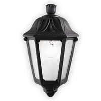 Netlighting Anna 1 Light Outdoor Flush Wall Lantern Black IP44 E27
