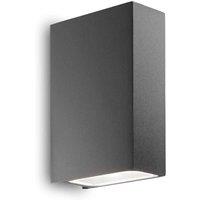 Netlighting Tetris 2 Light Outdoor Up Down Wall Light Anthracite IP44 G9 in Black