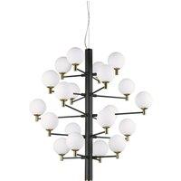 Netlighting Copernico 20 Light Multi Arm Ceiling Pendant Light Black G9