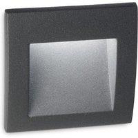 Netlighting Wire LED Outdoor Square Recessed Wall Light Anthracite IP65 3000K in Black