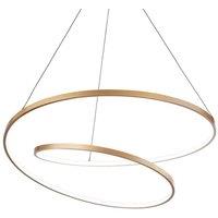Netlighting OZ Dimmable Swirl 60cm Integrated LED Pendant Ceiling Light Brass 3000K in Yellow