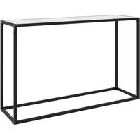 Berkfield Home Console Table White 120x35x75 cm Tempered Glass | Size: 120 x 35 x 75 cm