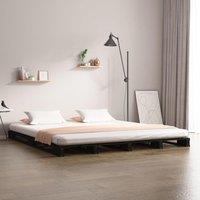 Berkfield Home Pallet Bed Black 120x190 cm Small Double Wood Pine