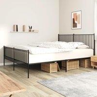 Berkfield Home Metal Bed Frame with Headboard & Footboard Black 193x203 cm