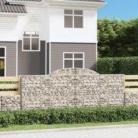 Berkfield Home Arched Gabion Baskets 2 pcs 300x30x120/140 cm Galvanised Iron in Silver