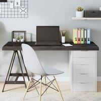 Berkfield Home Table Top Dark Grey 140x60x(2-6) cm Treated Solid Wood Oak