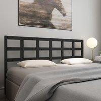 Berkfield Home Bed Headboard Black 205.5x4x100 cm Solid Wood Pine