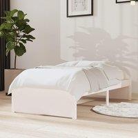 Berkfield Home Bed Frame White Solid Wood 75x190 cm Small Single