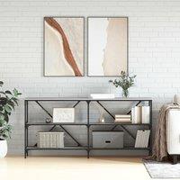Berkfield Home Console Table Grey Sonoma 160x30x75 cm Engineered Wood & Iron | Size: 160 x 30 x 75 cm
