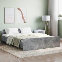 Berkfield Home Bed Frame with Headboard & Footboard Concrete Grey 140x200 cm