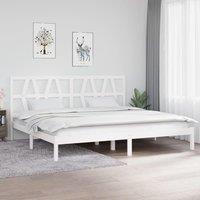 Berkfield Home Bed Frame White Solid Wood Pine 200x200 cm