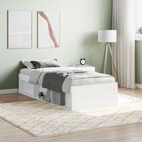 Berkfield Home Bed Frame White 75x190 cm Small Single