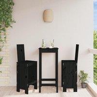 Berkfield Home Bar Stools 2 pcs Black 40x42x120 cm Solid Wood Pine | Size: 40 x 42 x 120 cm