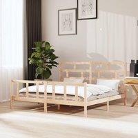 Berkfield Home Bed Frame Solid Wood Pine 200x200 cm in Brown
