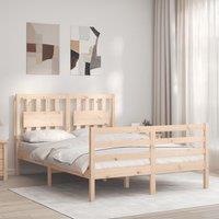 Berkfield Home Bed Frame with Headboard 120x200 cm Solid Wood in Brown