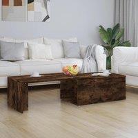 Berkfield Home Coffee Table Smoked Oak 150x50x35 cm Engineered Wood in Brown | Size: 150 x 50 x 35 cm