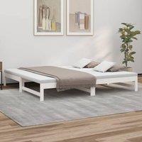 Berkfield Home Pull-out Day Bed White 2x(100x200) cm Solid Wood Pine
