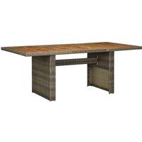 Berkfield Home Garden Table Brown Poly Rattan & Solid Acacia Wood