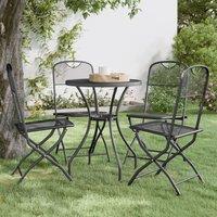 Berkfield Home Folding Garden Chairs 4 pcs Expanded Metal Mesh Anthracite in Black