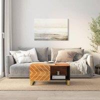 Berkfield Home Coffee Table Brown & Black 80x50x40 cm Solid Wood Mango | Size: 80 x 50 x 40 cm