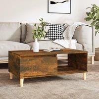 Berkfield Home Coffee Table Smoked Oak 90x50x36.5 cm Engineered Wood in Brown