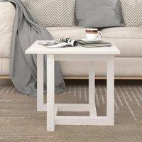 Berkfield Home Coffee Table White 50x50x45 cm Solid Wood Pine | Size: 50 x 50 x 45 cm