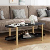Berkfield Home Coffee Table Black 110x48x40 cm Engineered Wood | Size: 110 x 48 x 40 cm