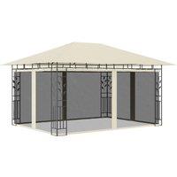 Berkfield Home Gazebo with Mosquito Net 4x3x2.73 m Cream 180 g/m in Beige