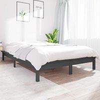 Berkfield Home Bed Frame Grey 140x190 cm Solid Wood Pine