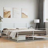 Berkfield Home Metal Bed Frame with Headboard & Footboard White 200x200 cm