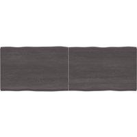 Berkfield Home Table Top Dark Grey 180x60x(2-4) cm Treated Solid Wood Live Edge in Brown