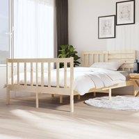 Berkfield Home Bed Frame Solid Wood 120x200 cm in Brown | Size: Small Double