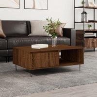 Berkfield Home Coffee Table Brown Oak 90x60x35 cm Engineered Wood | Size: 90 x 60 x 35 cm