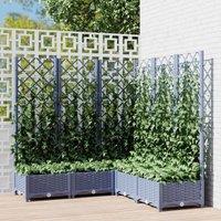 Berkfield Home Garden Planter with Trellis Dark Grey 120x120x121.5 cm PP