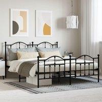 Berkfield Home Metal Bed Frame with Headboard & Footboard Black 183x213 cm