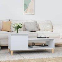 Berkfield Home Coffee Table High Gloss White 100x50x45 cm Engineered Wood | Size: 100 x 50 x 45 cm