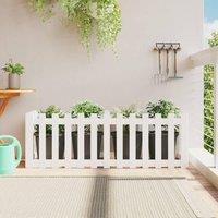 Berkfield Home Garden Raised Bed with Fence Design White 150x50x50 cm Solid Wood Pine | Size: 150 x 50 x 50 cm