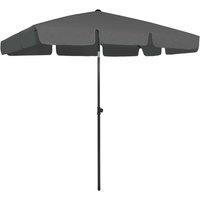 Berkfield Home Beach Umbrella Anthracite 200x125 cm in Black