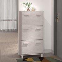 Berkfield Home Shoe Cabinet HAMAR White 59.5x35x117 cm Solid Wood Pine