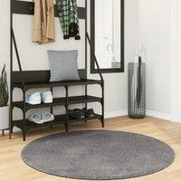 Berkfield Home Rug Short Pile Soft & Washable Anthracite 120 cm in Black | Size: 100 cm diameter