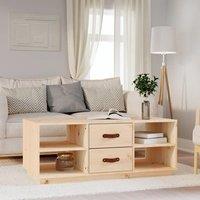 Berkfield Home Coffee Table 100x50x41 cm Solid Wood Pine in Brown | Size: 100 x 50 x 41 cm