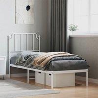 Berkfield Home Metal Bed Frame with Headboard White 80x200 cm