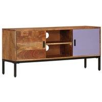 Berkfield Home TV Cabinet Honey Brown & Grey 110x30x50 cm Solid Wood Acacia | Size: 110 x 30 x 50 cm