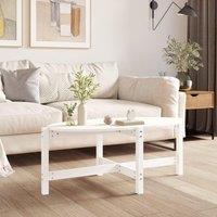 Berkfield Home Coffee Table White 118x63x45 cm Solid Wood Pine | Size: 118 x 63 x 45 cm