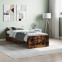 Berkfield Home Bed Frame Smoked Oak 75x190 cm Small Single Engineered Wood in Brown